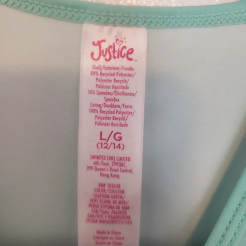 Justice girl swim top rashguard